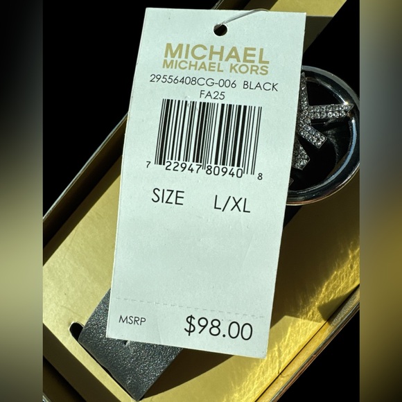 Michael Kors Black Belt with Gold and Silver Accents - Picture 4 of 5